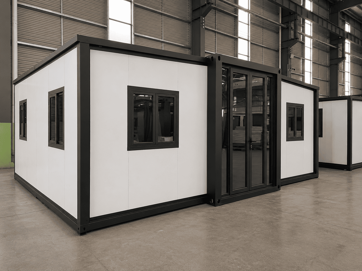 Casa Box Casa de cont&ecirc;iner expans&iacute;vel de 20 p&eacute;s | Minimalista Preto e Branco 2B1B