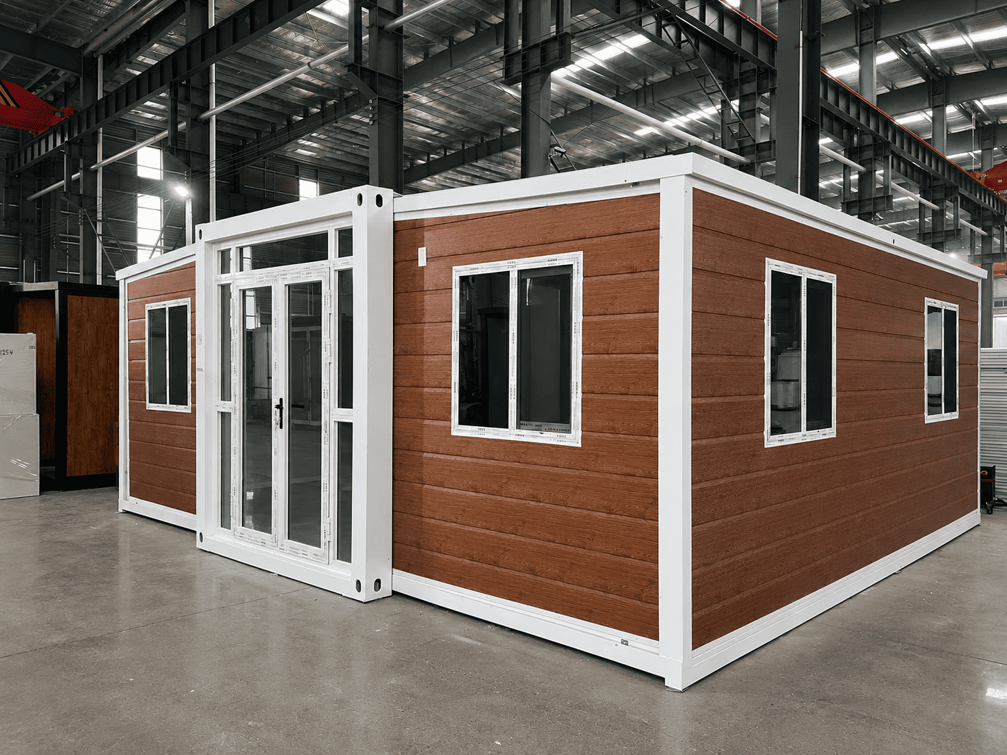 Casa Box Casa de cont&ecirc;iner expans&iacute;vel de 20 p&eacute;s | Cabana cl&aacute;ssica de madeira