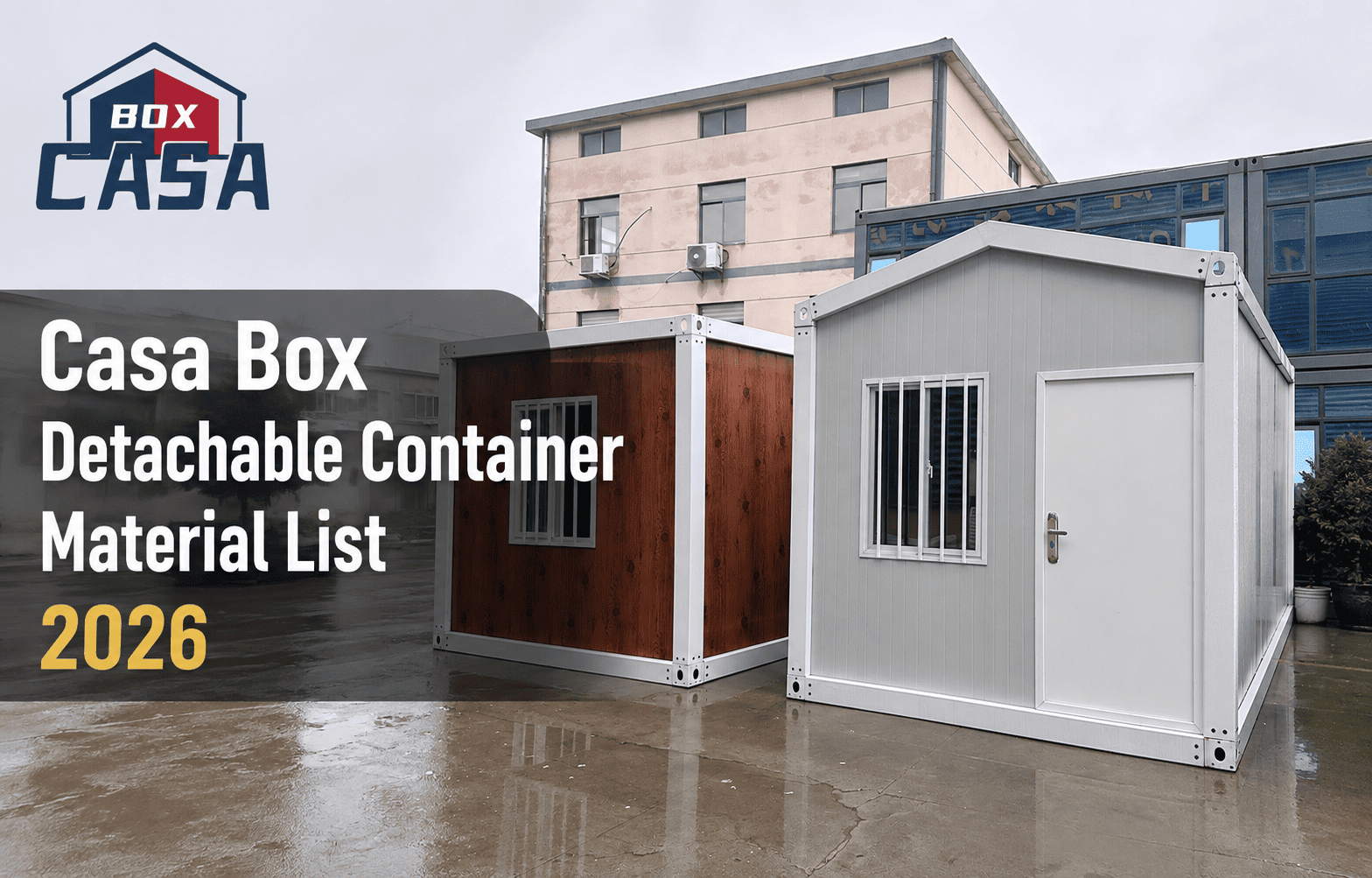 Quais componentes estão incluídos em um contêiner destacável Casa Box?