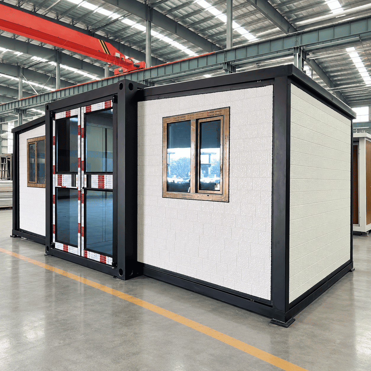 Casa Box Casa de cont&ecirc;iner expans&iacute;vel de 10 p&eacute;s | Textura de tijolo premium