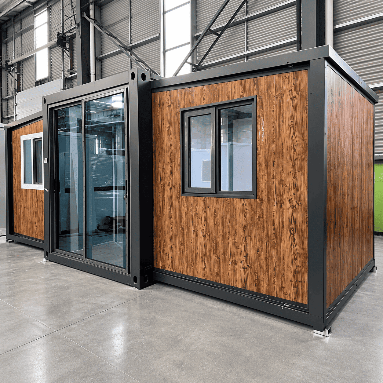 Casa Box Casa de contêiner expansível de 10 pés | Cabine com porta deslizante de madeira